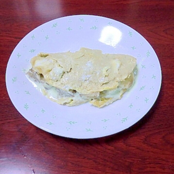 レンジで☆緑茶ヨーグルトINバナナミニオムレツ